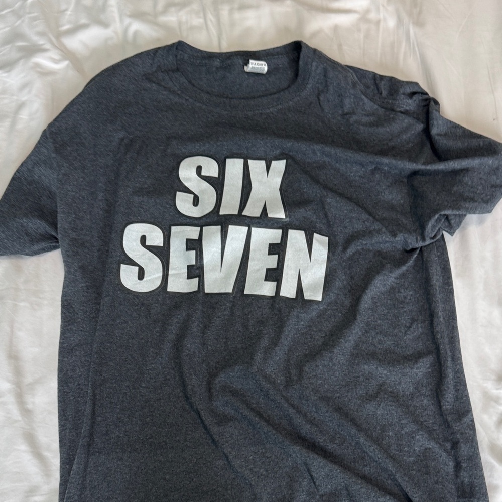 Fruit of the Loom Charcoal Tee with Bold White Print